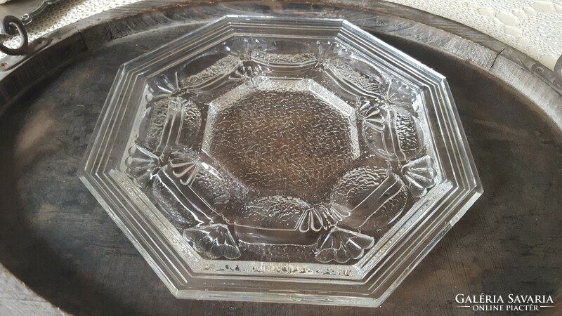 Special wmf octagonal, thick crystal egg tray, holding bowl