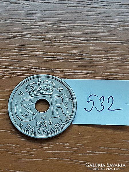 Denmark 25 öre 1936 copper-nickel, x. Christian King #532