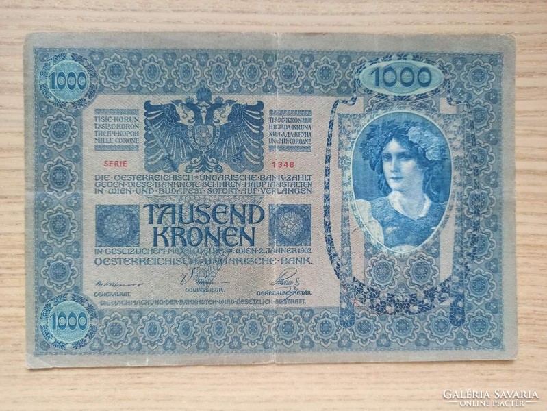 1000 Korona / Kronen 1902 Magyarország bélyegzővel
