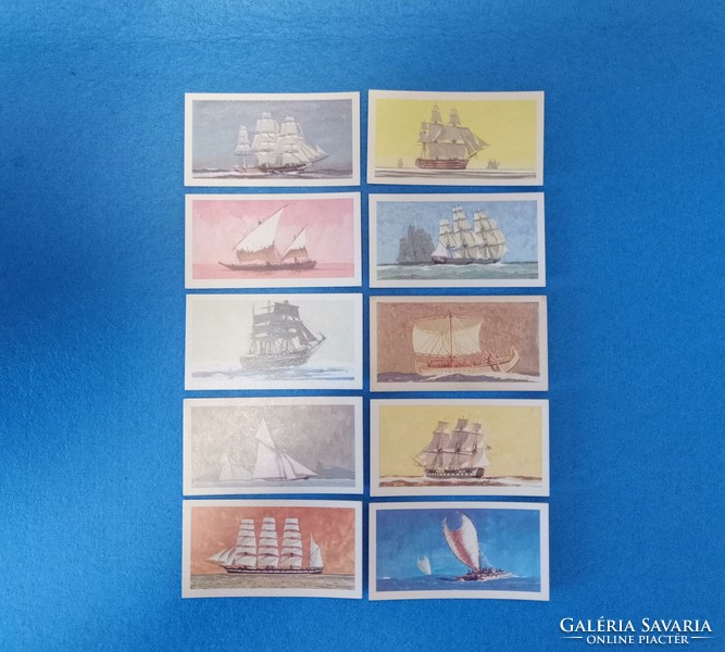 Vitorlás hajók, angol gyűjthető tea kártyák az 1970-es évekből