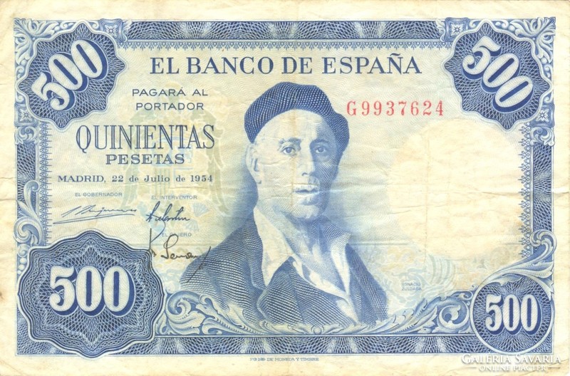 500 Pesetas pesetas 1954 Spain
