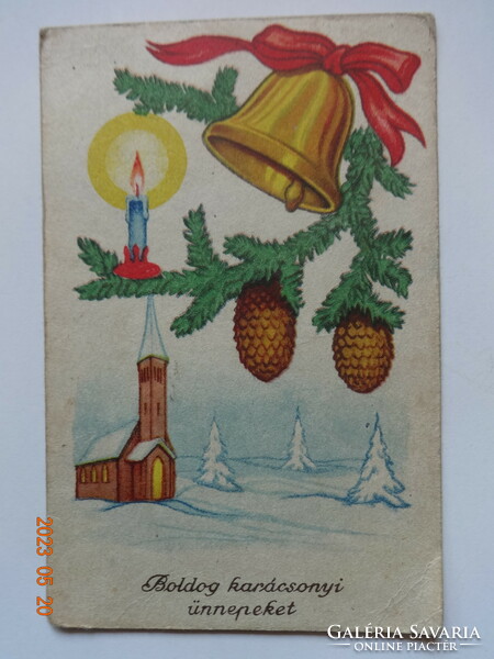 Vintage Graphic Christmas Greeting Card (1945)