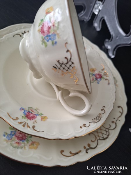 Svéd Rörftrand Corso porcelán teáscsésze süteményes tányérral