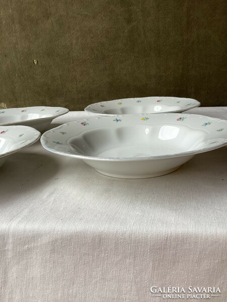 Zsolnay porcelain small deep plate with flowers.