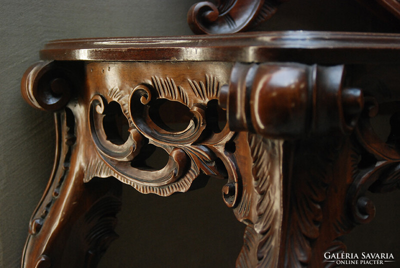 Barokk stílusú konzol asztal tükörrel