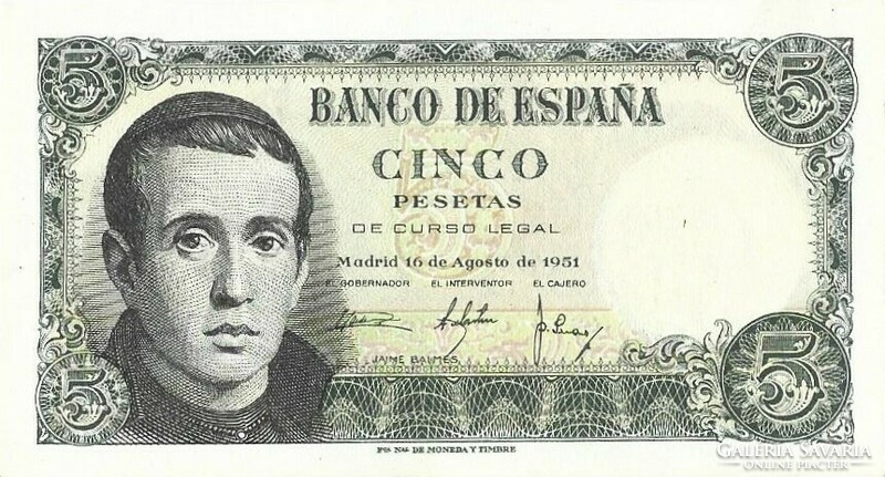 5 Pesetas pesetas 1951 Spain 3. Unc