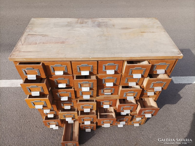 Retro, loft design filing cabinet with many drawers, organizing cabinet with 42 drawers