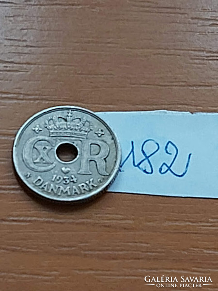 Denmark 10 öre 1934 copper-nickel, x. King Christian (Christian) 182.