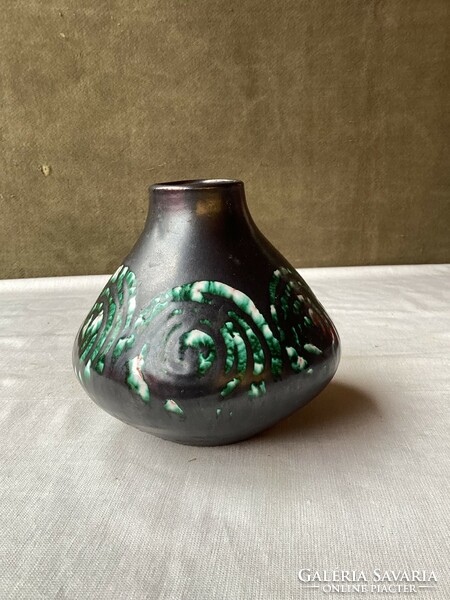 Tófej retro ceramic vase 14 cm.