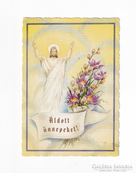 H:136 Vallásos Húsvéti Üdvözlő képeslap postatiszta