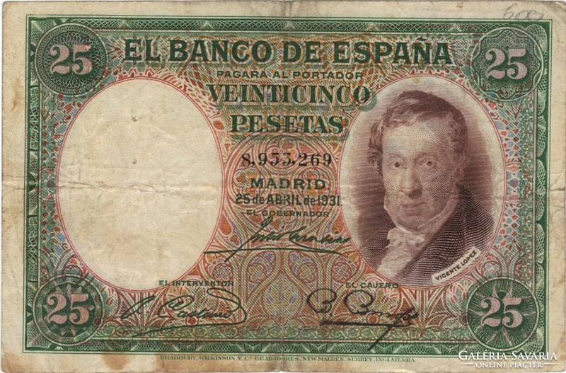 25 peseta pesetas 1931 Spanyolország 2.