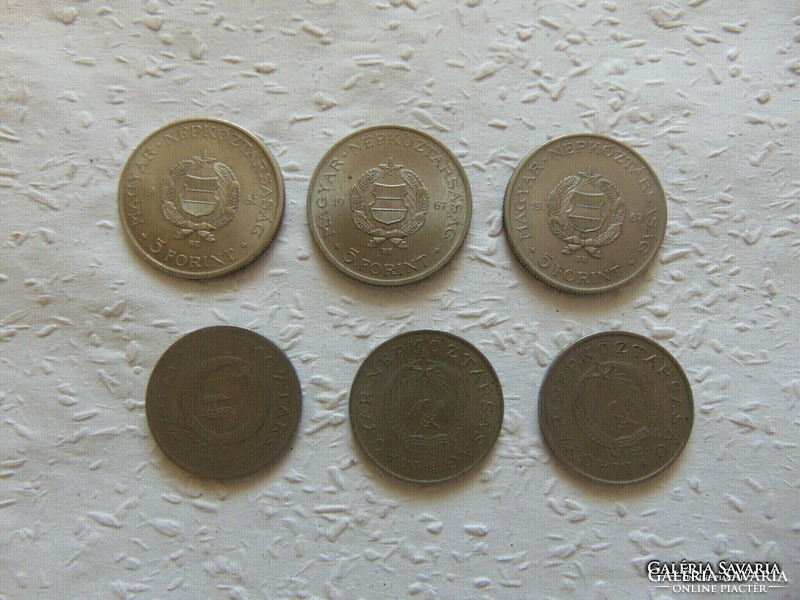 3 Pieces 5 forints - 3 pieces 2 forints lot!