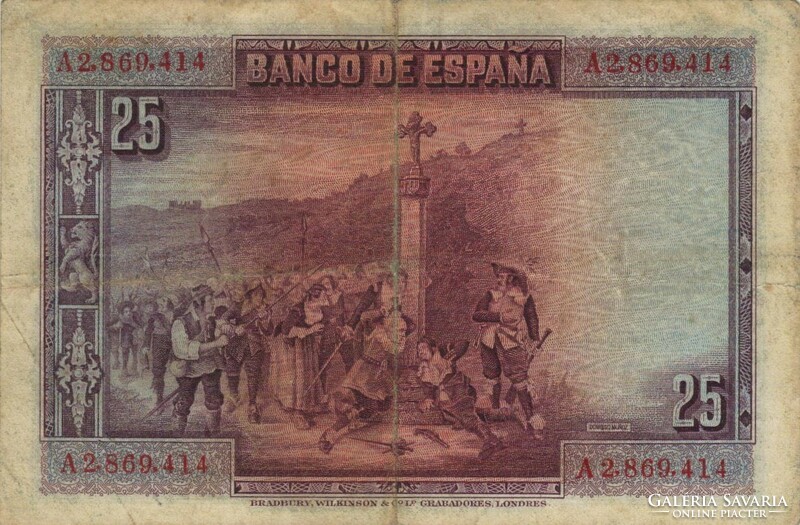 25 Peseta pesetas 1928 Spain 2nd 
