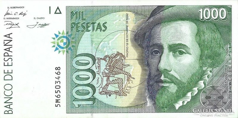 1000 Pesetas pesetas 1992 Spain