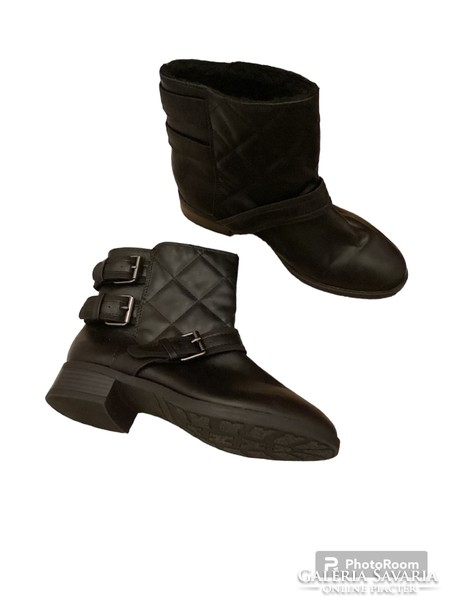Black fur boots new 38 (thin)