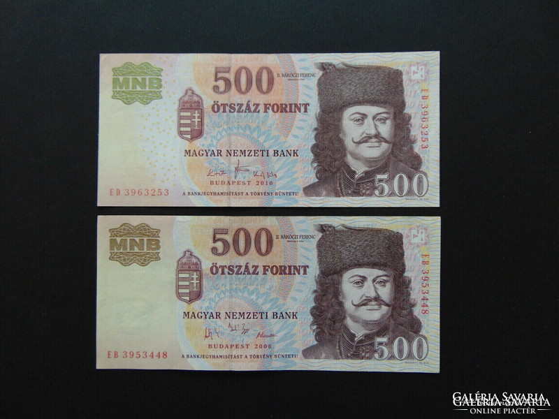 2 darab 500 forint 2006 - 2010 Szép ropogós bankjegyek