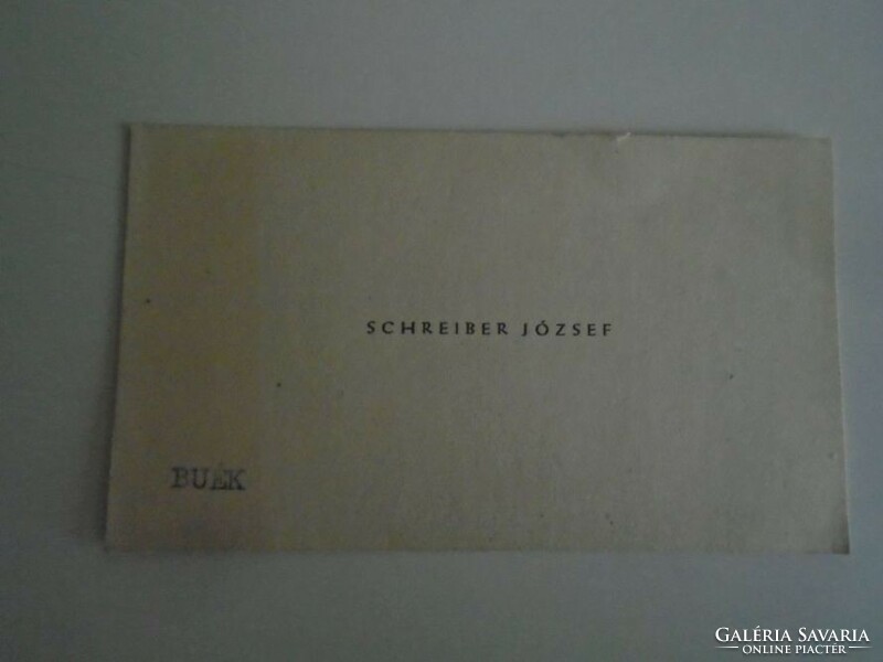 D201562 Schreiber József névjegykártyája  1940's   (Budapest -Nagycenk munkatábor 1945)