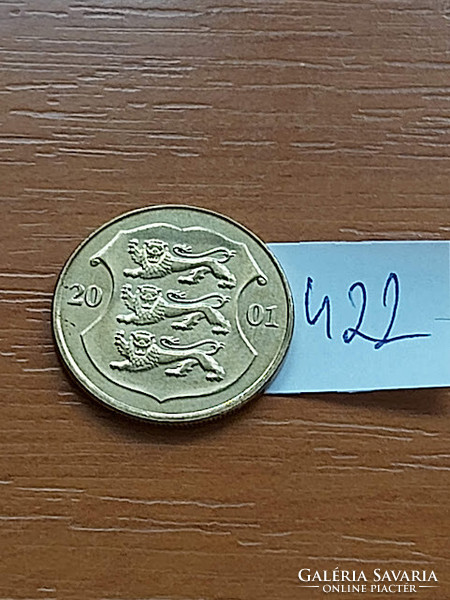 Estonia 1 kroner kroon 2001 brass #422