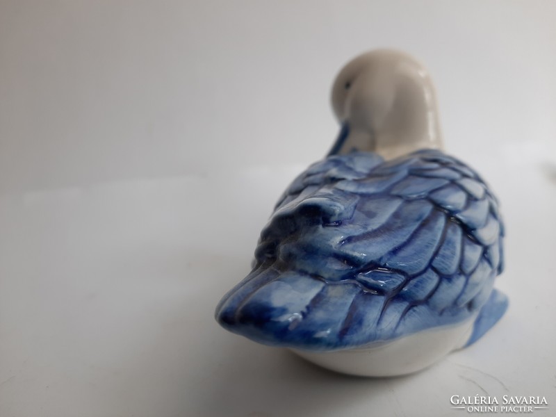 Kék - fehér kerámia kacsa