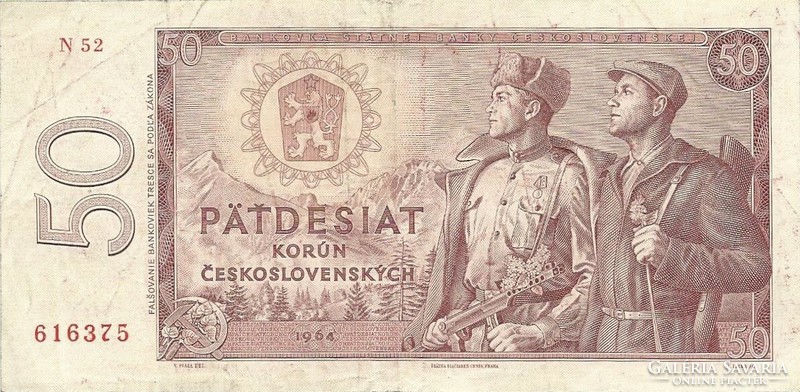50 korun korona 1964 Csehszlovákia