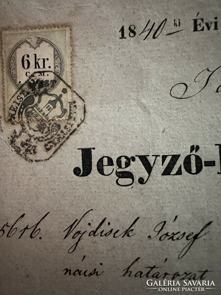 Neumayer Tódor aljegyző jegyzőkönyve 1840