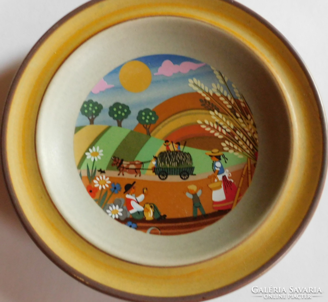 Vintage smf schramberg bowl with a naive summer scene by Barbara Fürstenhöfer - 16 cm