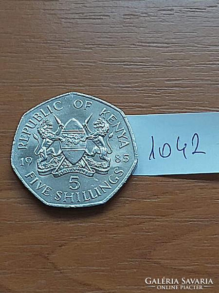 Kenya 5 shillings 1985 2nd president daniel t. Arap moi, copper-nickel #1042