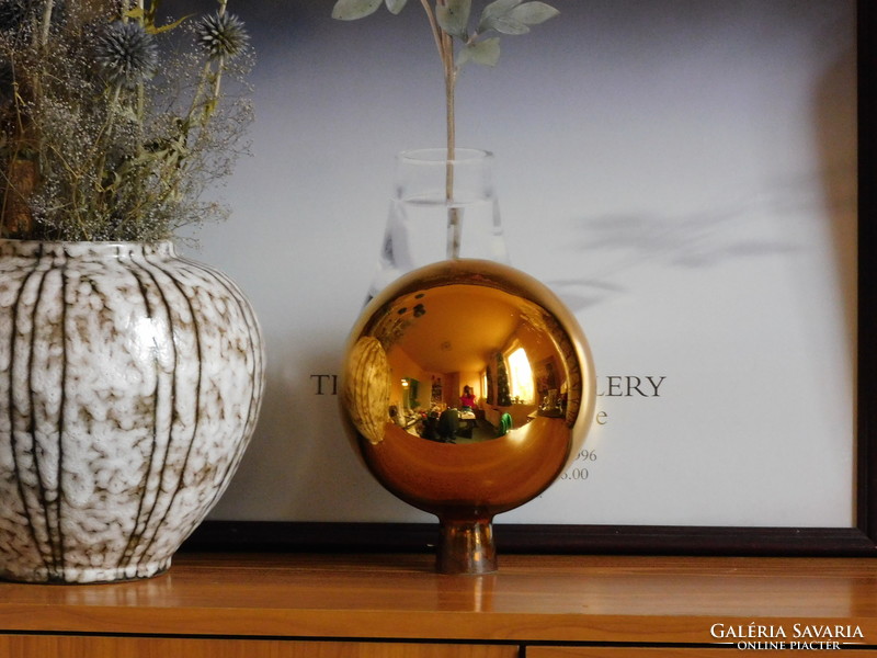 Old large-sized, frosted glass spheres with a rose-alcove - 2 pieces