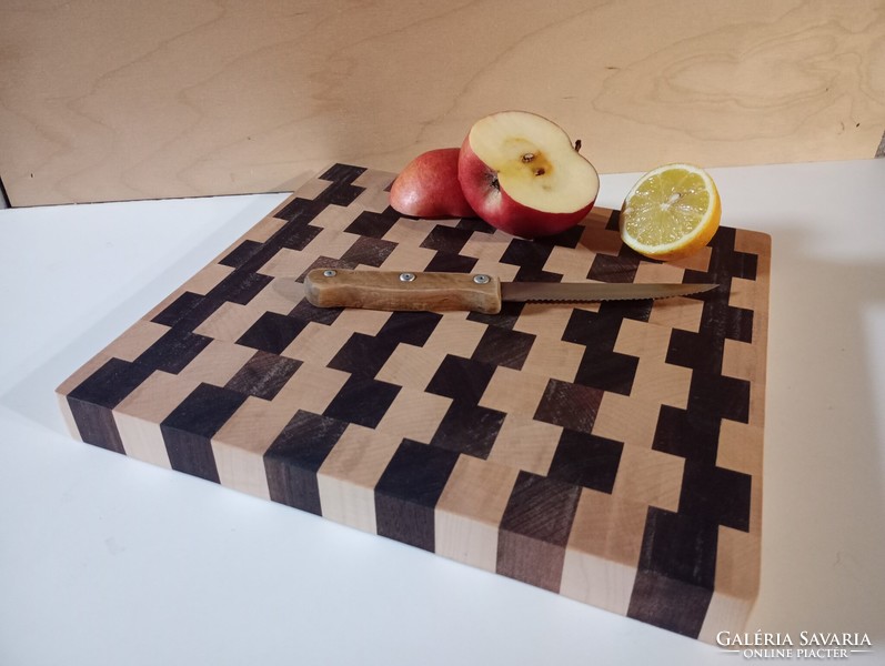 Unique handmade cutting board made of hard wood with a pattern