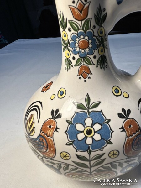 For sale, marked Ulmer, beautiful hand-painted, vintage ceramic brandy jug 0.7l