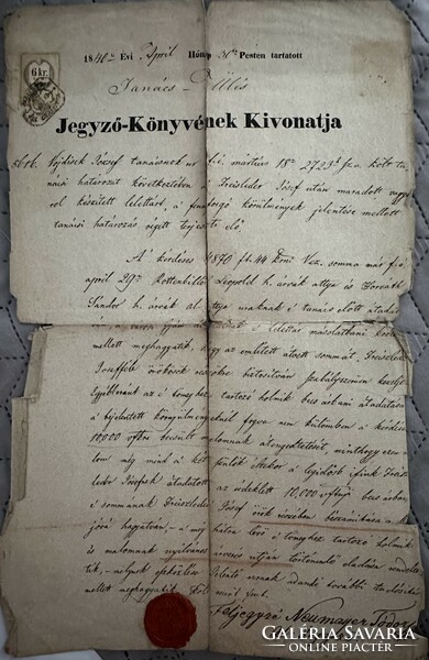 Neumayer Tódor aljegyző jegyzőkönyve 1840