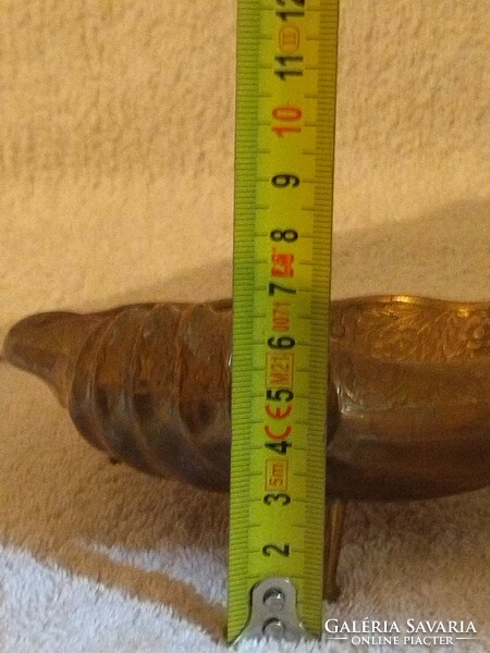 Gyönyörű mintás réz 3 lábú kagyló hamutál hamutartó nehéz