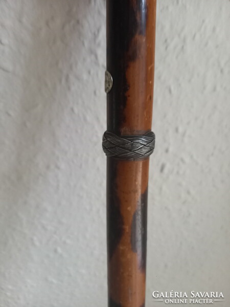 Antique silver ring wooden gallwitz walking stick