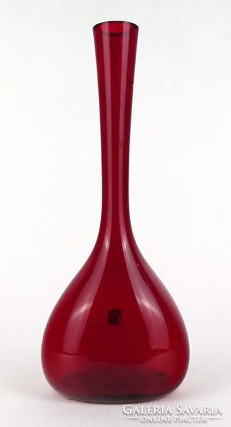 1Q777 Arthur Percy Gullaskruf rubin színű skandináv üveg váza 24.5 cm