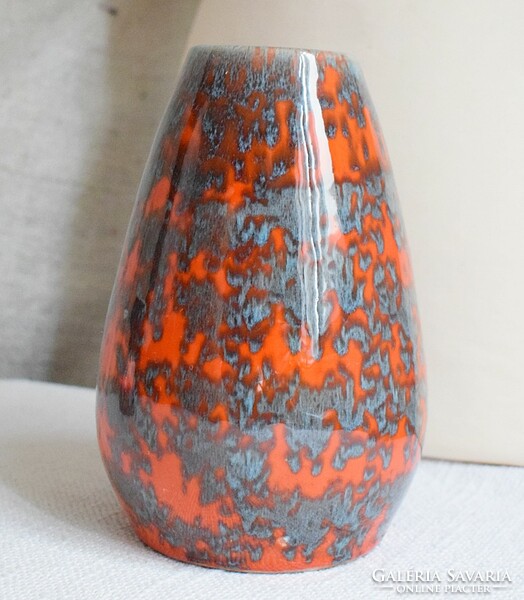 Vase retro, glazed ceramic, industrial art 12 x 17 cm