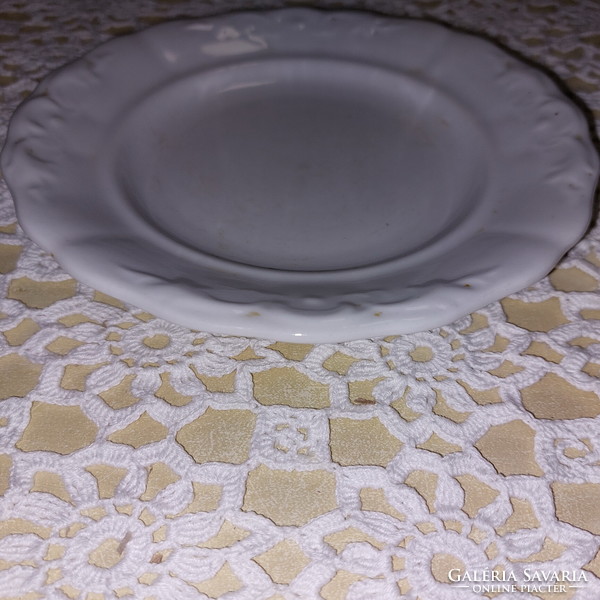 Zsolnay 2 old cake plates with white inda pattern