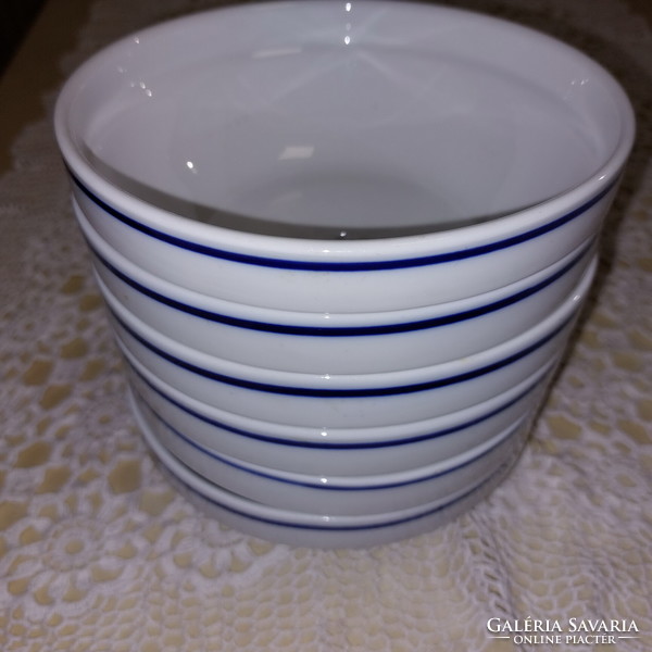 Alföldi gulyásos, kék szegélyes porcelán kocsonyás, leveses, tányér