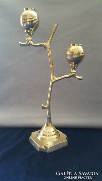 2 Branch brass candle holder 29 cm in beautiful condition!