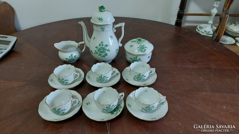 Herend coffee set for 6 people with a rose pattern