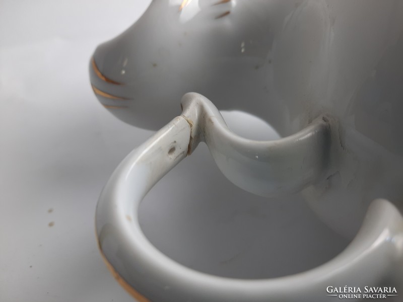 HERENDI HECSEDLI MINTÁS füles porcelán váza - sérült füllel