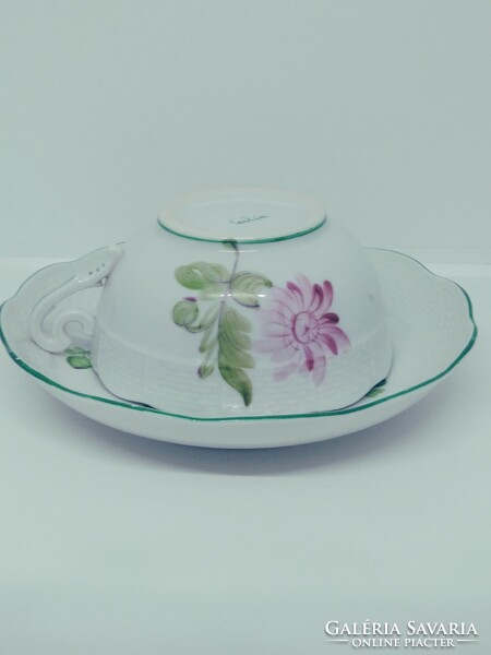 Herend porcelain teacups with aster pattern - 6 pcs. Tertia.