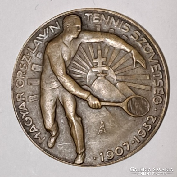 1936. Hungarian state. Lawn tennis association 1907-1932. Sports medal with ludvig maker's mark (12)