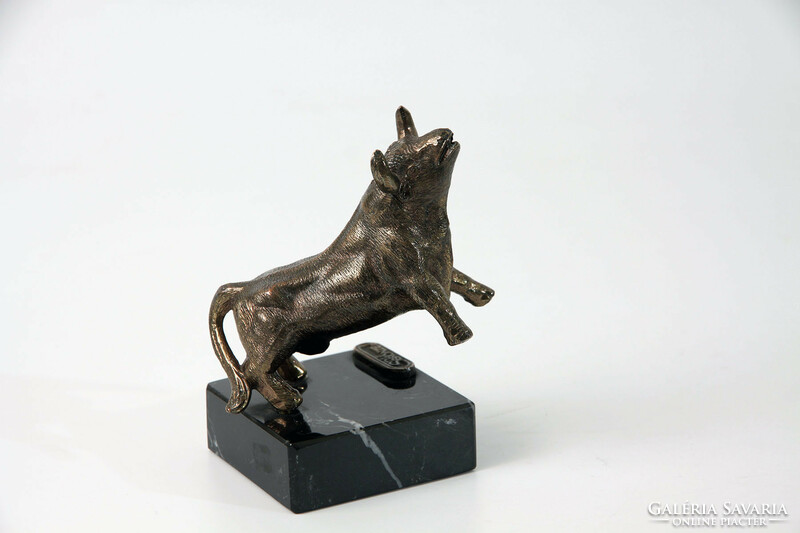 Mini bronze bull statue 10.5cm -- animal figure buffalo