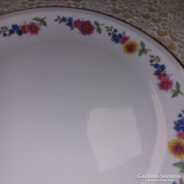 Alföldi szalmavirágos porcelán kerek tortástál, kínáló tál, asztalközép