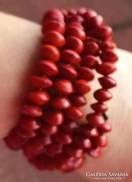 Brown-red multi-row bracelet - bangle
