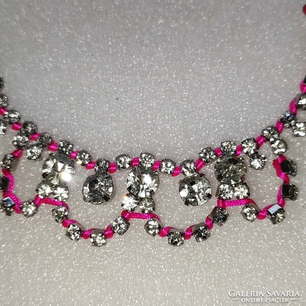 Pink crystal necklace 48cm