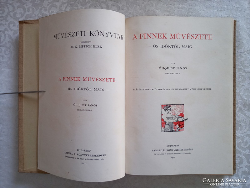 Öhquist János : A finnek művészete ősidőktől maig 1911 MAKULÁTLAN könyv