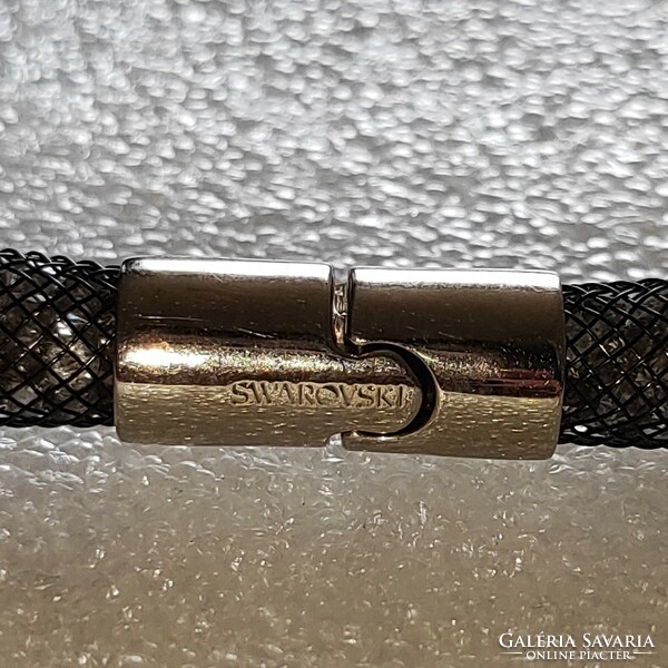 Swarovski chokker/karkötő fekete/füst színű ajándékozható 42cm