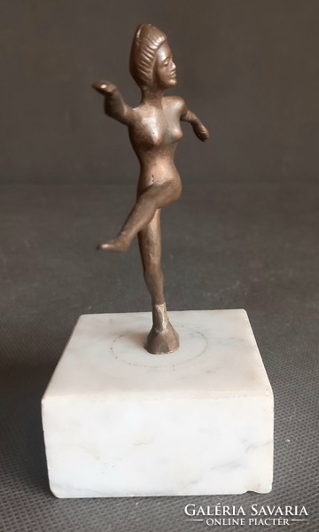 Art-Deco bronz akt balerina  márvány talpon Josef Lorenz .Alkudható!