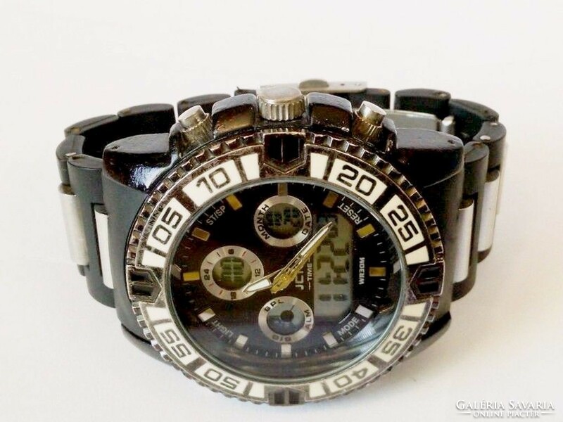 Jcky time duplex quartz large wrist watch for men with metal buckle